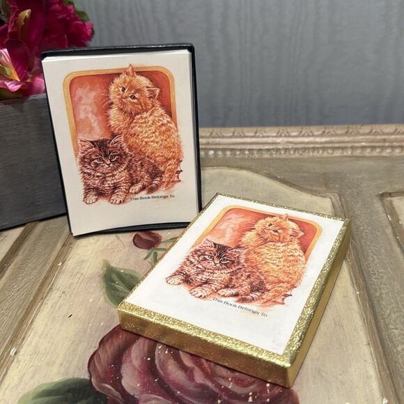 Vintage Antioch Publishing Company Cat Kitty Bookplates Made in USA - Picture 3 of 11